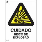 Placa de Sinalização Indicação A3 Cuidado, Risco de Explosão Normatizada
