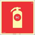 Placa de Sinalização Indicação E5BC Extintor de incêndio de pó BC