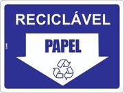 Placa de Sinalização - Lixo Reciclável para Papel e Papelão PS 15x20cm