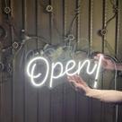 Placa de sinalizacao - Open Led neon