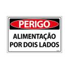 Placa De Sinalização Perigo Alimentação Por Dois Lados 30x20 Ecom IA - SP49 F9e