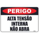 Placa de Sinalização Perigo Alta Tensão Interna Não Abra Placa de Sinalização Perigo Alta Tensão Interna Não Abra