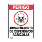 Placa de Sinalização Perigo Armazenamento de Defensivos Agrícolas Placa de Sinalização Perigo Armazenamento de Defensivos Agrícolas