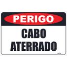 Placa de Sinalização Perigo Cabo Aterrado