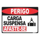 Placa de Sinalização Perigo Carga Suspensa Afaste-se