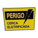 Placa de Sinalização PERIGO CERCA ELETRIFICADA 15x20 cm