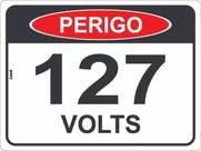 Placa de Sinalização - Perigo: Energia Elétrica 127 Volts 127v Aviso de Força e Voltagem Placa de Sinalização - Perigo: Energia Elétrica 127 Volts 127v Aviso de Força e Voltagem