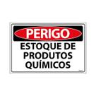 Placa De Sinalização Perigo Estoque De Produtos Químicos 30x20 Ecom IA - SP25 F9e