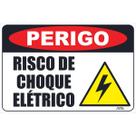 Placa de Sinalização Perigo Risco de Choque Elétrico
