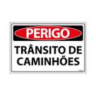 Placa De Sinalização Perigo Trânsito De Caminhões 30x20 Ecom IA - SP88 F9e
