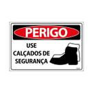 Placa De Sinalização Perigo Use Calçados De Segurança 30x20 Ecom IA - SP41 F9e