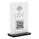 Placa de Sinalização PIX em Acrílico Branco com QR Code Prata