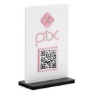 Placa de Sinalização PIX em Acrílico Branco com QR Code Rosé Placa de Sinalização PIX em Acrílico Branco com QR Code Rosé