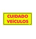 Placa de Sinalização Plástico 13x30cm Cuidado Veículo PS468 Encartale Placa de Sinalização Plástico 13x30cm Cuidado Veículo PS468 Encartale