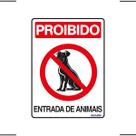 Placa De Sinalização Proibido Entrada De Animais 15x20 Ekomunike - P-33 F9e