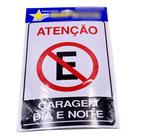 Placa de Sinalização Proibido Estacionar ( 20x 30 ) Aviso Dia/Noite Placa de Sinalização Proibido Estacionar ( 20x 30 ) Aviso Dia/Noite