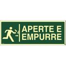 Placa de Sinalização S18 Aperte e Empurre Sinalização de Segurança para Portas de Emergência