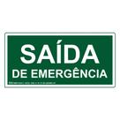 Placa de Sinalização / Saída de emergência - 15x20cm (NÃO É FOTOLUMINESCENTE) SE 10