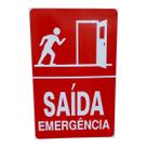 Placa DE Sinalização SAIDA DE EMERGENCIA 20 X 30 CM VERMELHA