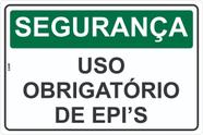 Placa de Sinalização - Segurança: Uso Obrigatório de EPI - Equipamento de Proteção Individual em PS (Poliestireno)