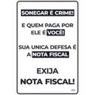 Placa de Sinalização Sonegar É Crime Exiga Nota Fiscal