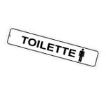 Placa de Sinalização Toalete - Toilette Masculino com Ícone de Homem - Para Porta - 5x25 cm - Autocolante em PS (Poliestireno)
