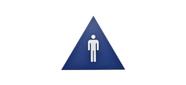 Placa de Sinalização Triângulo Azul para Banheiro Masculino Hillman 30x25 cm Placa de Sinalização Triângulo Azul para Banheiro Masculino Hillman 30x25 cm