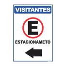 Placa de Sinalização Visitantes Estacionamento á Esquerda