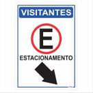 Placa de Sinalização Visitantes Estacionamento Sudeste