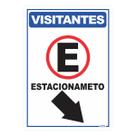 Placa de Sinalização Visitantes Estacionamento Sudeste