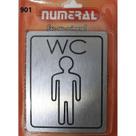 Placa de Sinalização WC Masculino Numeral 901