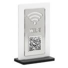 Placa de Sinalização Wi-Fi em Acrílico com QR Code Prata