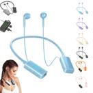 Placa de som sem fio, fones de ouvido de transmissão ao vivo, placa de som sem fio, fones de ouvido para transmissão ao vivo e edição de áudio, fones de ouvido Bluetooth sem fio à prova d'água com faixa de pescoço e tela (azul)