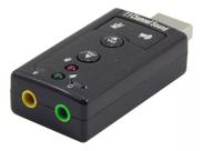 Placa de som USB 7.1 Adaptador Audio P2 P3 Pc Fone Notebook