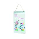 Placa decor bicicleta feliz pascoa