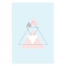 Placa Decoração Minimalista Triângulos Cinza e Rosa 20x30cm Placa Decoração Minimalista Triângulos Cinza e Rosa 20x30cm