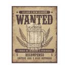 Placa Decorativa 20x25 Wanted Procurado Cerveja Bebida Bar Canto do Churrasco Placa Decorativa 20x25 Wanted Procurado Cerveja Bebida Bar Canto do Churrasco