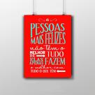 Placa Decorativa 20X30Cm Frase As Pessoas Mais Felizes