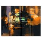 Placa Decorativa Abstrata em MDF Foto Abstrato Luzes Painel Kit 4 Placas