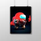 Placa Decorativa Among Us Personagem Homem De Ferro Game 20X30