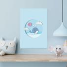 Placa Decorativa Baleia Praia Infantil 30x40cm