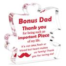 Placa decorativa BDAyption Bonus Dad em acrílico 12x12cm