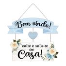 Placa Decorativa Bem Vindo com Corda para Porta MDF 6 mm 26x29,5
