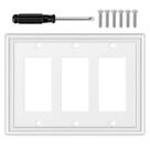 Placa Decorativa Blanca para Interruptor Triple OKAYZIP de 3 Gangas