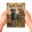 Placa Decorativa Blue Lacy Cachorro Pet MDF