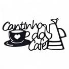 Placa Decorativa Cantinho do Café Delicado Mdf Preto 22 cm