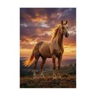 Placa Decorativa Cavalo Marrom Fundo Por da Tarde 50x70cm Placa Decorativa Cavalo Marrom Fundo Por da Tarde 50x70cm