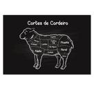 Placa Decorativa Churrasco Cortes Brasileiros de Cordeiro 20x30cm