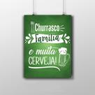 Placa Decorativa Churrasco, Família E Muita Cerveja 20X30Cm Placa Decorativa Churrasco, Família E Muita Cerveja 20X30Cm