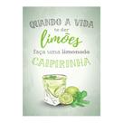 Placa Decorativa com Frase Caipirinha Bar Bebidas 20x30xm
